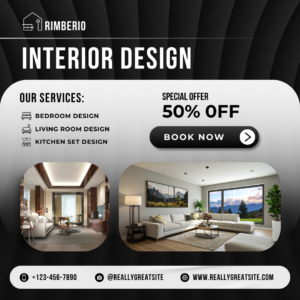 Black and White Modern Interior Design Service Instagram Post